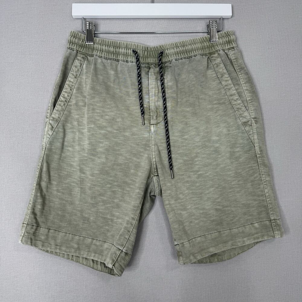 DEVRED 1902 Mens Shorts EU 38 Green 100% Cotton Acid Wash 8" Pull On Old Money